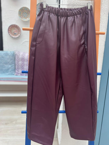 PANATALON LEATHER - MAROON - 21469