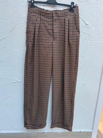 PANTALON CUADRO FINE - BEIGE BLACK - LD110