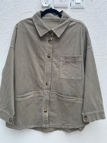 VESTE GILET - BLACK & BEIGE - 40103