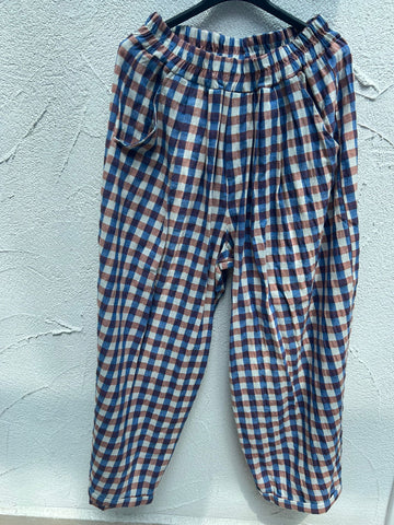 PANTALON - BLUE, BROWN & WHITE - 9500360a30065