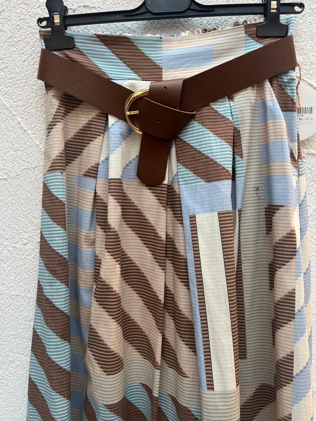 JUPE/SKIRT - BROWN, BEIGE & SKY BLUE - 52123PC11