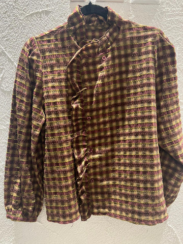 CHEMISE/TUNIQUE - OLIVE GREEN & PURPLE - 1100893-EDNA