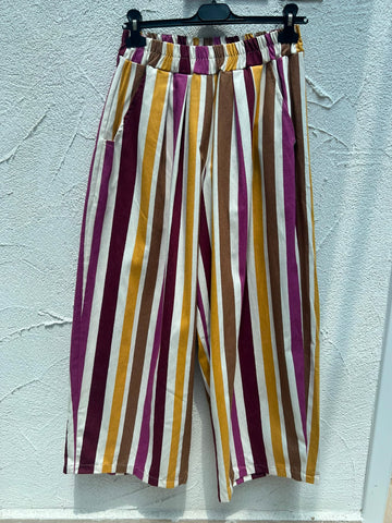 PANTALON - WHITE, PURPLE & YELLOW - 95360cot875