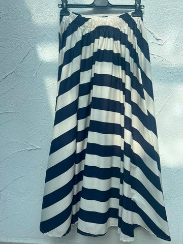 WOMEN'S SKIRT - NAVY BLUE & WHITE - H5054-C12