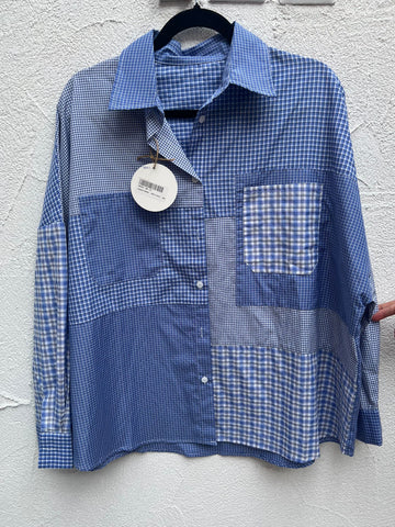 CHEMISE/TUNIQUE - WHITE & BLUE - W5894