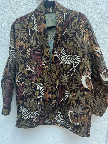 VESTE GILET - OLIVE GREEN & BROWN - 88021JQ5