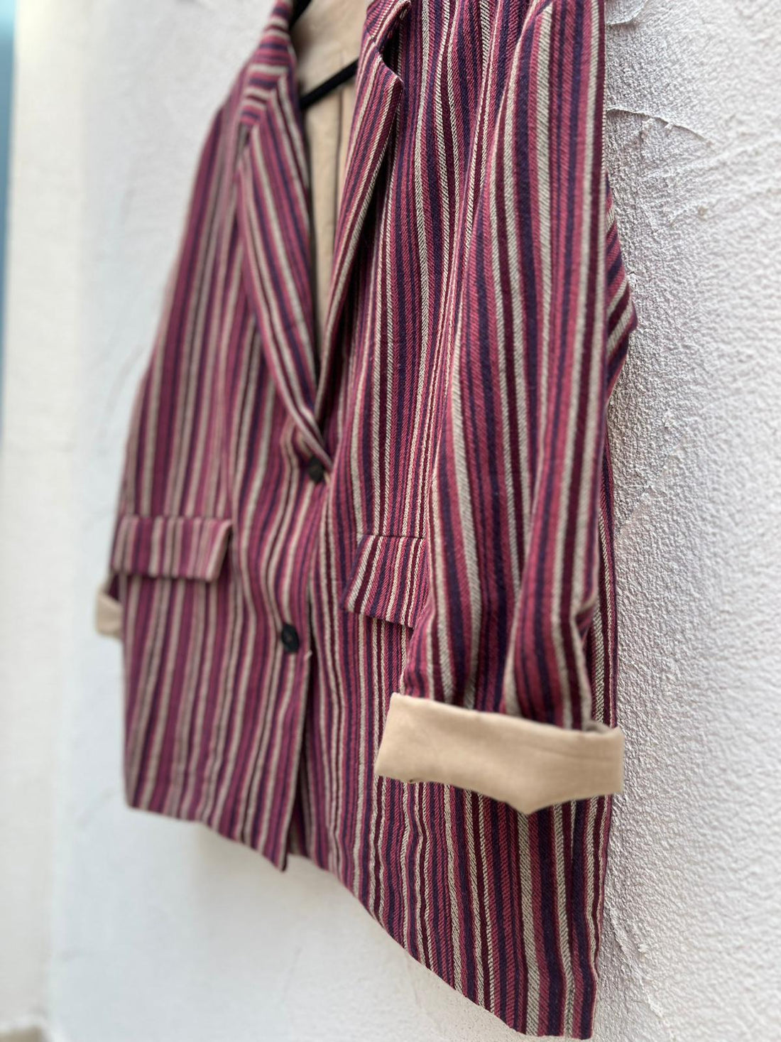 VESTE GILET - MAROON & PINK - 2000113-81040