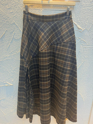 JUPE/SKIRT - 6787 - BLUE & BROWN