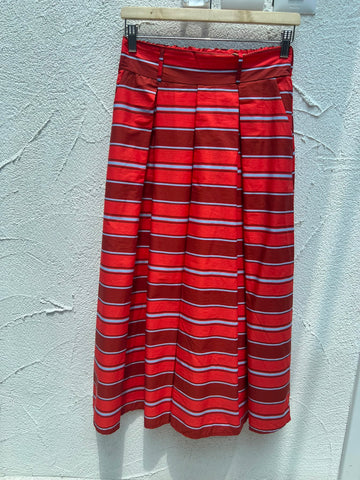 JUPE/SKIRT - ORANGE & BROWN - H2836