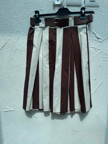 WOMEN'S PANTS - BROWN & WHITE - H4632-C12
