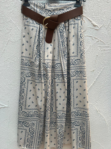 JUPE/SKIRT - BLUE & CREAM - 52123LEVST
