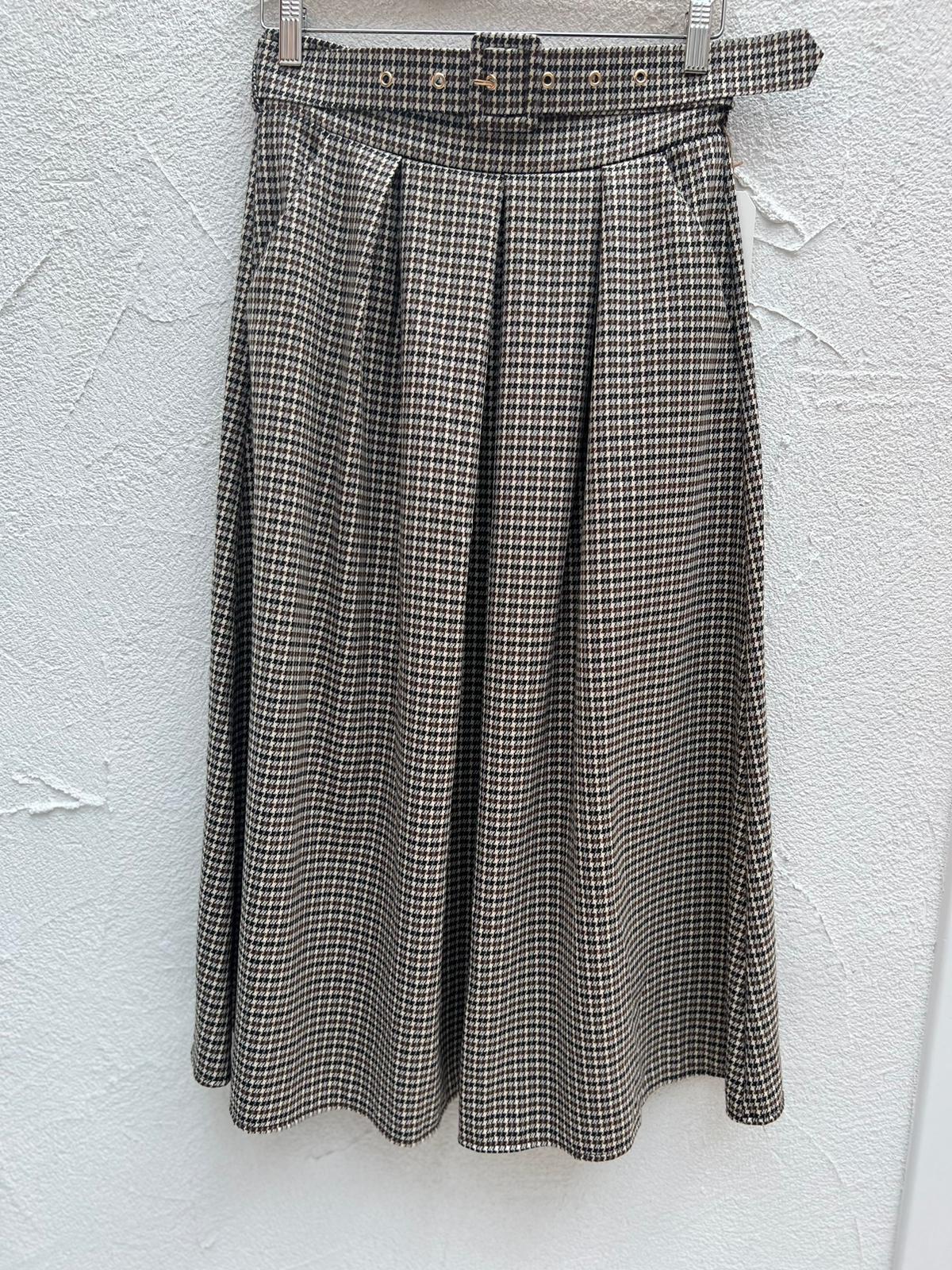 JUPE/SKIRT - BLACK & BROWN - 72125P06