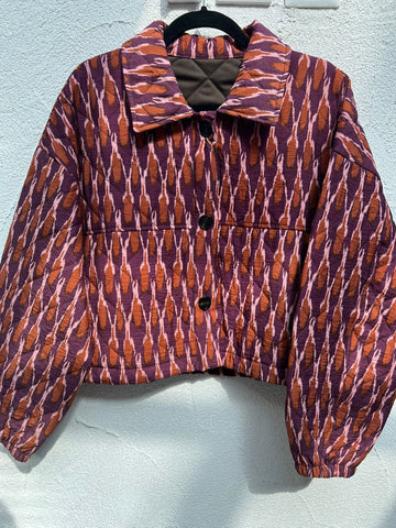 VESTE GILET - PURPLE & BROWN - 1100939-GEMMA-ST