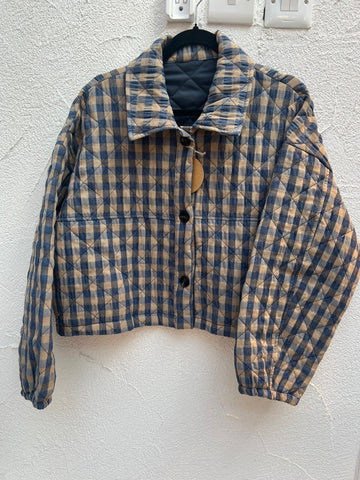 VESTE GILET - LIGHT BLUE & BEIGE - 1100939-30085
