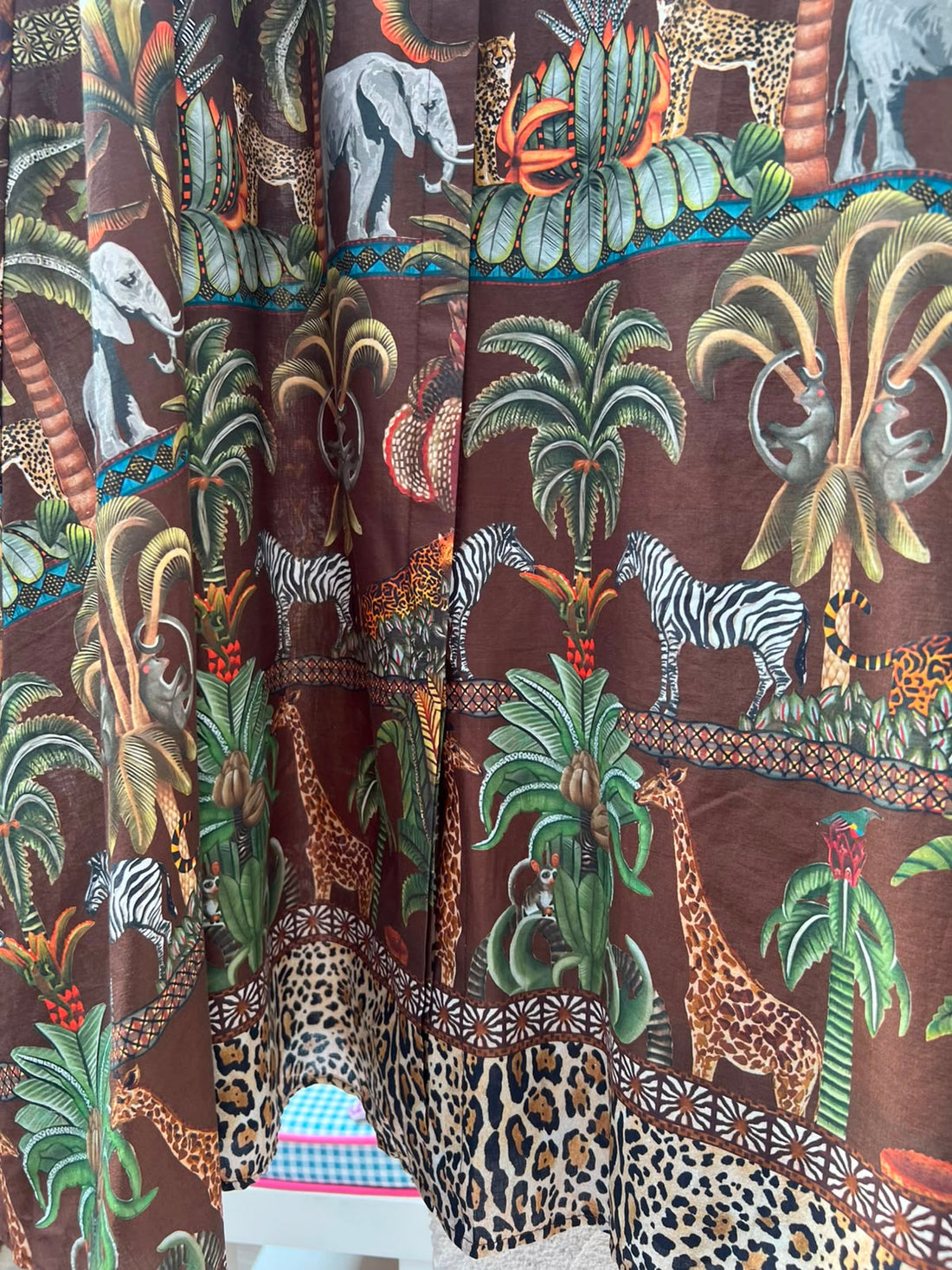 WOMEN'S DRESS - (JUNGLE PRINT) BROWN & MULTI COLOR - H2842-M32
