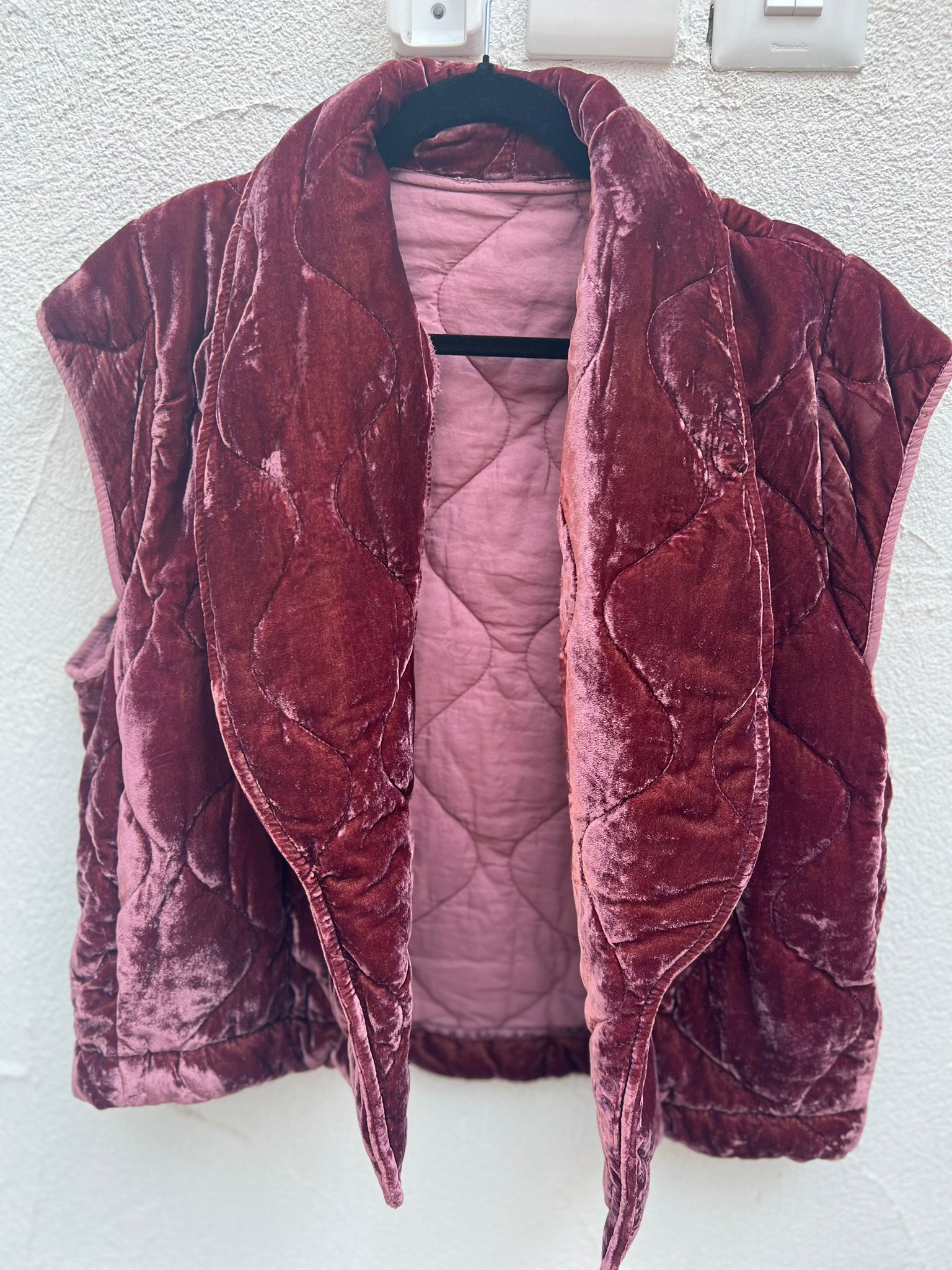 VESTE GILET - DUSTY PINK - 95869