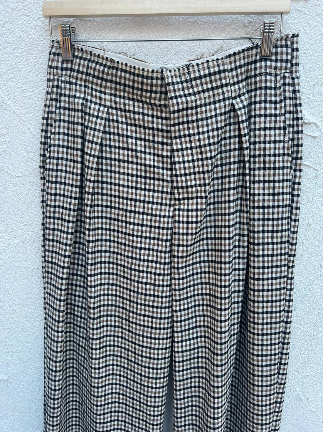 PANTALON CUADRO FINE - WHITE BROWN - LD110