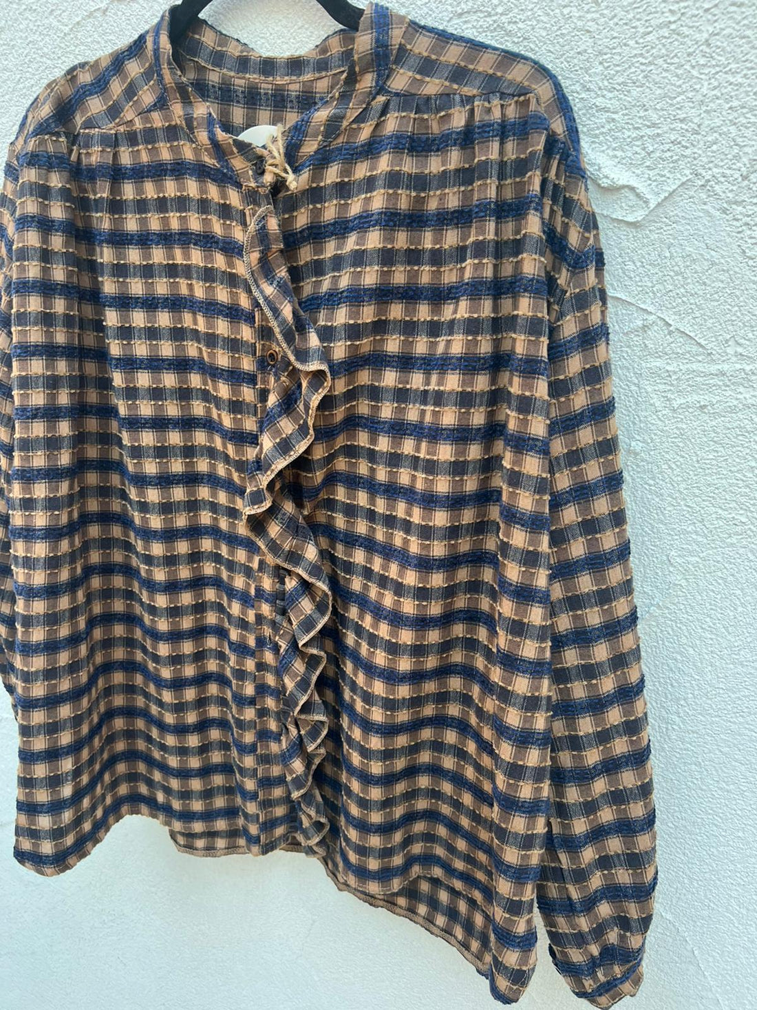 CHEMISE/TUNIQUE - BLUE & BROWN - 19789EDNA