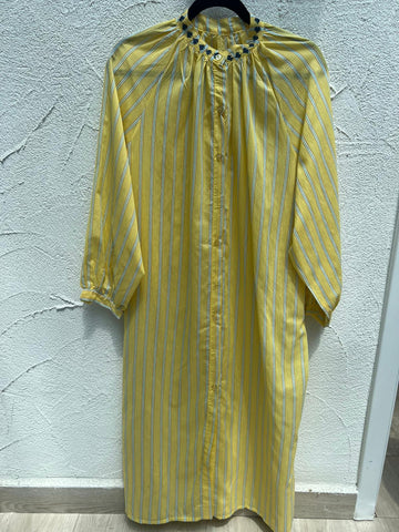 ROBE/DRESS - YELLOW & WHITE - ART-3836D-80020