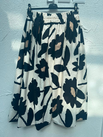 WOMEN'S SKIRT - CREAM & BLACK - H5042-C12