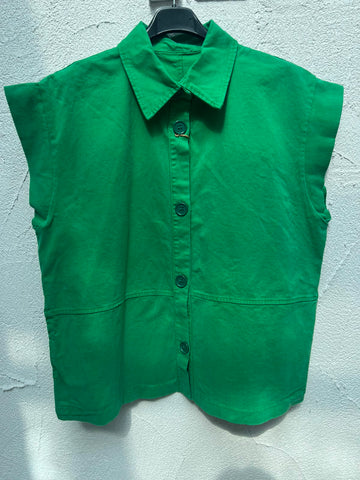 SLEEVELESS JACKET - GREEN - 80789