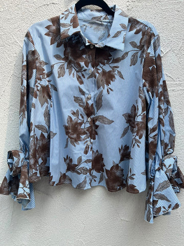 CAMICIA - SKY BLUE & WHITE WITH THIN LINES - 22021/12