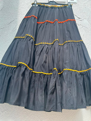 JUPE/SKIRT - BLACK & ORANGE - ART-W5957