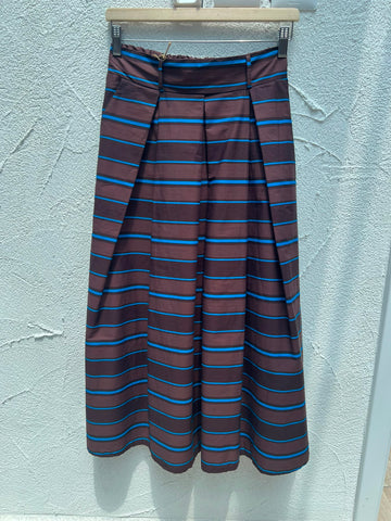 JUPE/SKIRT - DARK BROWN & BLUE - H2836