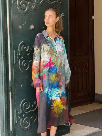 DRESS - BLUE MULTICOLOR - ZCC26DRESSL1