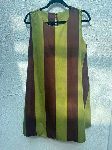 WOMEN'S DRESS - GREEN & BROWN - H2921-C12
