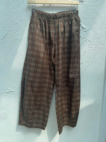 PANTALONE DONNA - GREEN & MAROON - 67625PC158