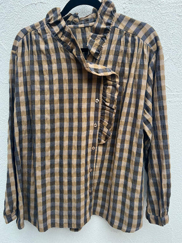 SHIRT - LIGHT BROWN, BEIGE & NAVY BLUE - 1100931-30065ES1