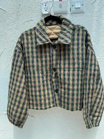MANTEAU PANCHO - GREEN & BEIGE - 1100939-30065T