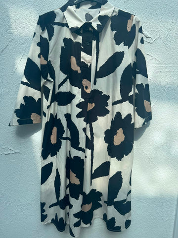 WOMEN'S SHIRT - CREAM & BLACK - H2995-C12
