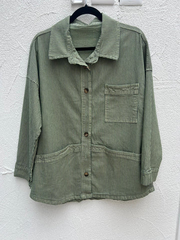 VESTE GILET - LIGHT GREEN & BLACK - 40103