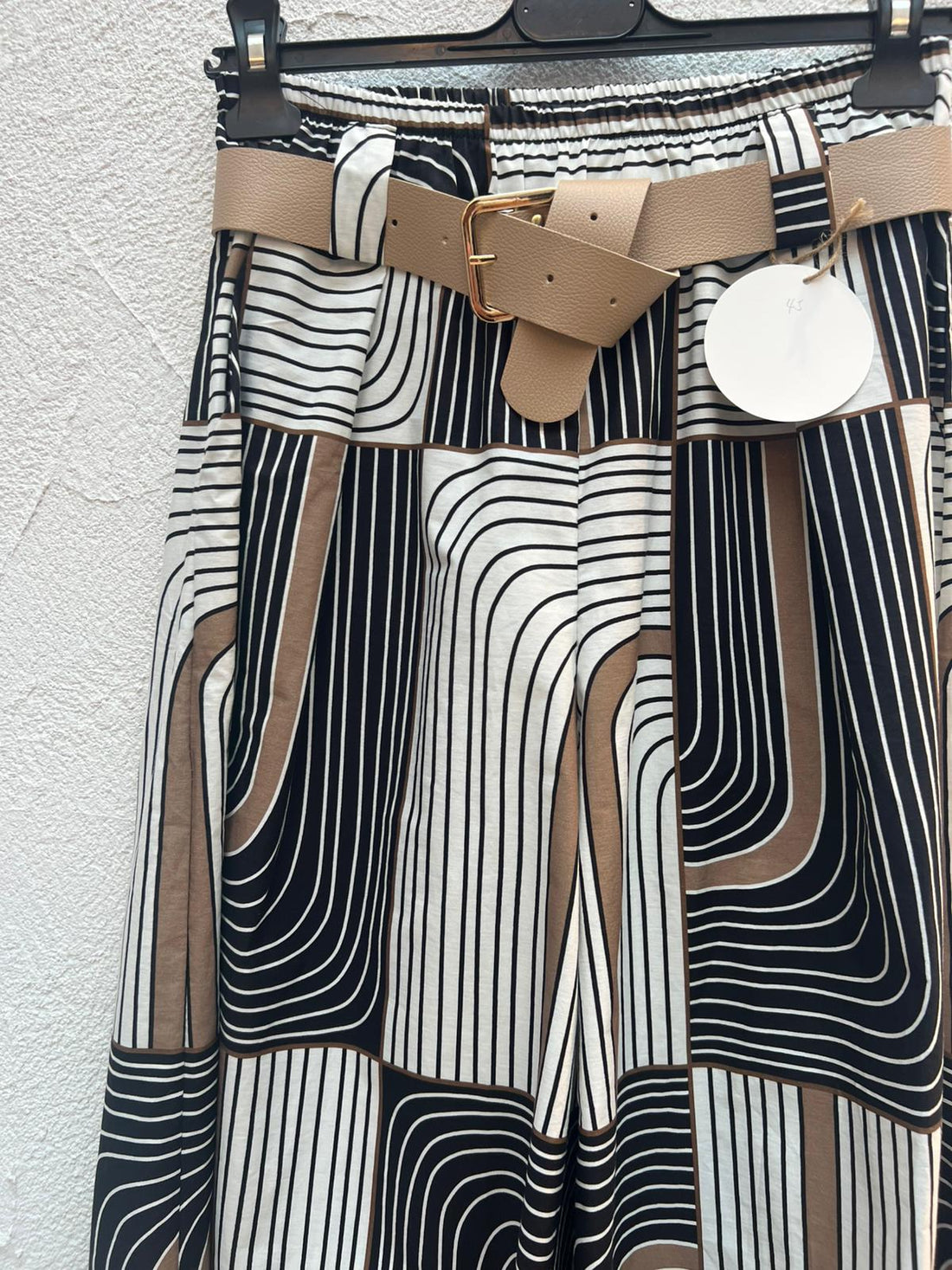 PANTALON - WHITE, BLACK & BEIGE - 6884