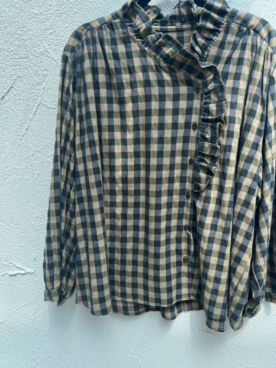 SHIRT - OLIVE GREEN, BEIGE & BLUE - 1100931-30065ES1