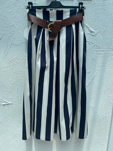 JUPE/SKIRT - NAVY BLUE & WHITE - 52123IMP