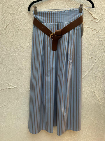 JUPE/SKIRT - LIGHT BLUE & BROWN - 52123PNST