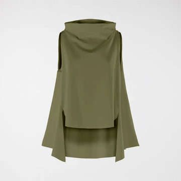 OLIVE GREEN - HIGH NECK STRETCH WAISTCOAT - 110225