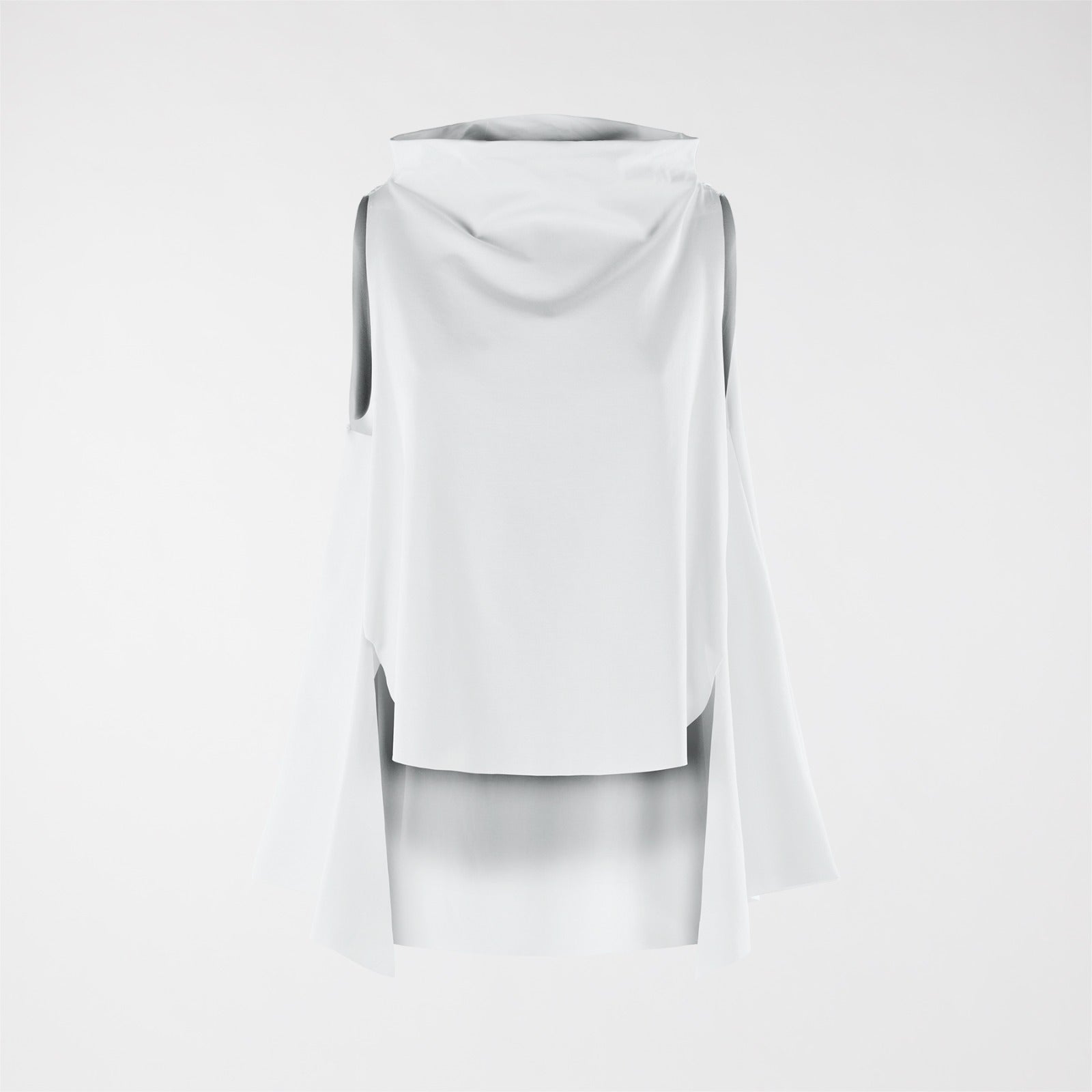 WHITE - HIGH NECK STRETCH WAISTCOAT - 110225