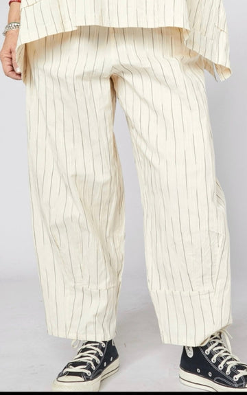 WOMAN TROUSERS - CREAM & BLACK - 250192